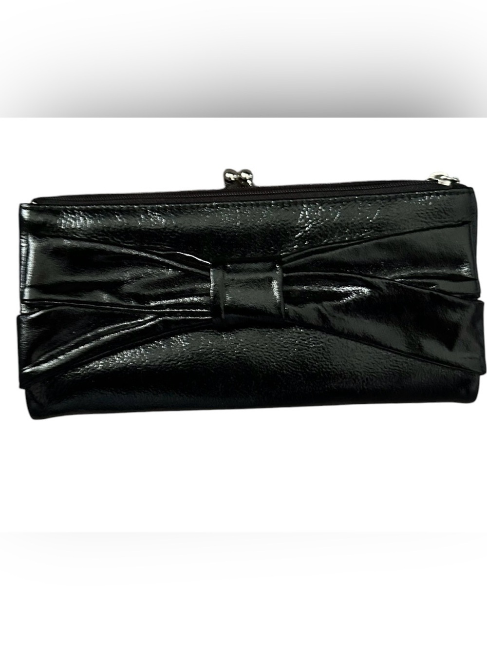 Hobo International Black Bow Accent Women's Clutch Bag